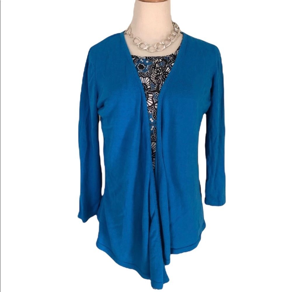 Sag Harbor Turquoise Print Sweater Set Sz: S 💙